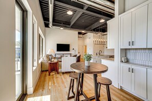 Dining Area | 2nd-Floor Condo Unit | In-Unit Laundry