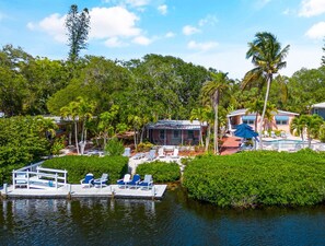 Resort's private dock on Heron Lagoon