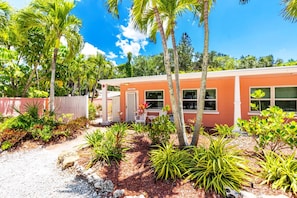 Coquina Bungalow's entrance & private patio