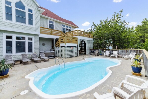 Rear Exterior and Private Pool