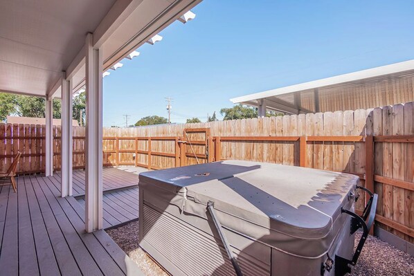 Hot tub at patio deck