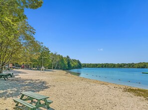Lake Shangri-La beach is just a very short walk from the house