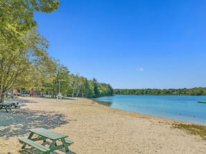 Lake Shangri-La beach is just a very short walk from the house