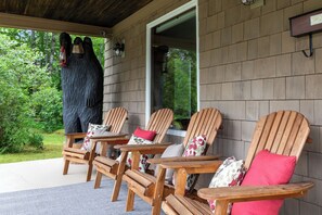 Bert the Bear guarding the front porch