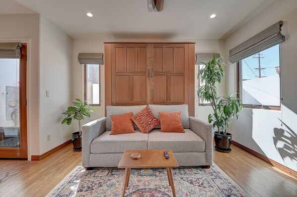 Murphy bed with couch
