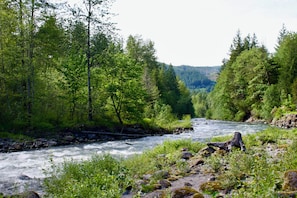 Direct access to the shores of the Sandy River by trail on property.