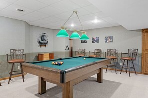 Pool table and entertainment space