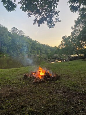 FIre pit by river