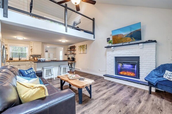 Electric fire place is as warm as it is cool to look at!!!