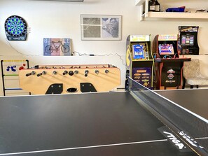 Play ping-pong, foosball, NBA Jam, Mrs. Pacman & Asteroids!