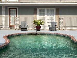 Saltwater pool and spacious deck in the inner courtyard