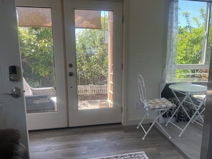 French door. View to garden
