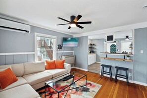 Relaxing lounge area with an inviting sofa