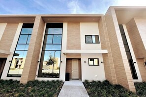 Private front door with up to 4 parking spaces
