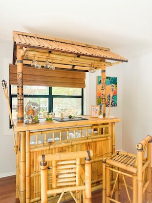 The tiki bar offers the perfect setting to sip, savor and relax on your vacation
