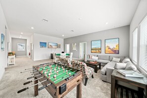 Sit and chill while playing foosball
