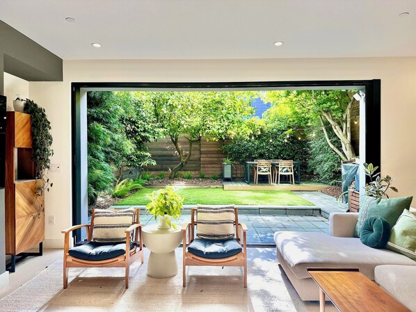 Living room with indoor-outdoor set up