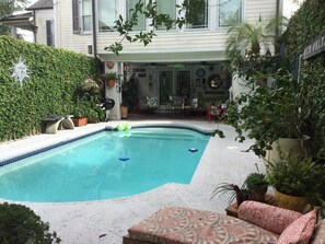 A little different view from the garden... the cool refreshing swimming pool. Swim or not ??? Beautiful either way ..