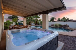 Experience ultimate relaxation by the hot tub