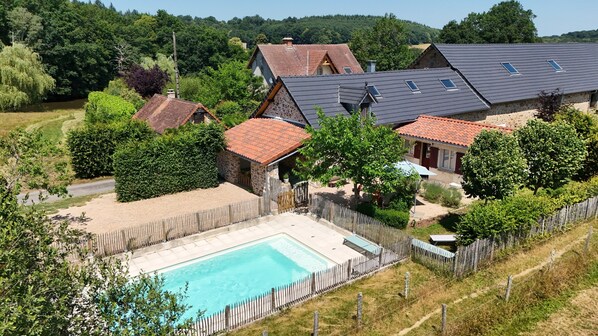 Vue aérienne du gîte