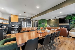 Lots of seating at the custom built dining table