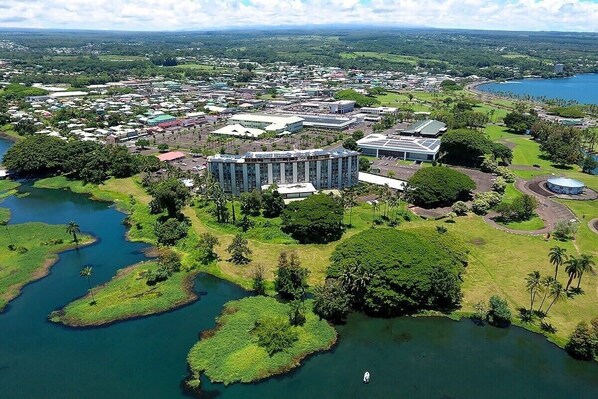 Bird's-eye view of Hilo Lagoon center.