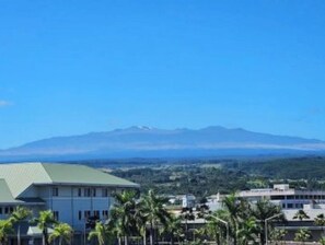 View of Mauna Kea from the living room of our condo.