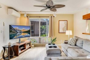 Living Room with AC & Ceiling Fan