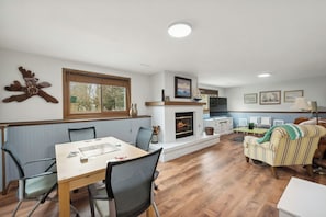 Lower game room with TV