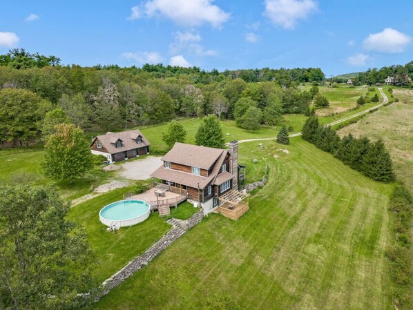 Outside of home which sits on 23 acres of land!