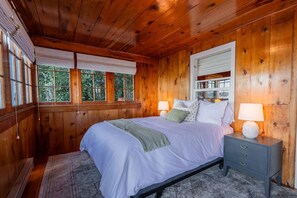 Queen bedroom overlooking water
