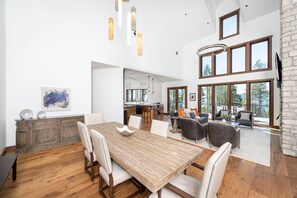 Share a memorable meal in the home`s beautifully appointed dining room.