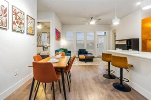 Dining room with Living room overview