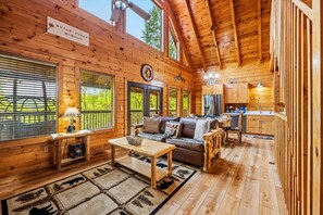 Living Room on Main Level with open kitchen.