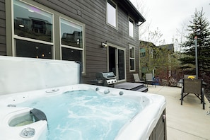 Relaxing private hot tub