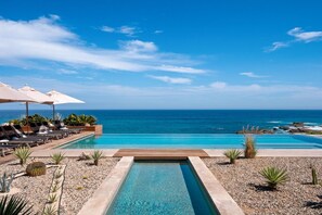 View from pool to beach
