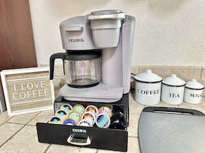 Start your mornings off right with complimentary coffee and tea.