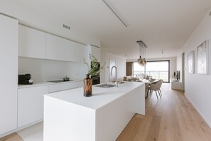 Beautiful open kitchen with living space