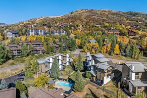 Overhead views of the complex at the base of the mountain.
