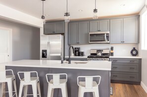 Kitchen and Island to gather