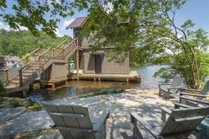 Sitting & paddling area at boathouse