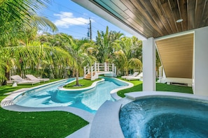 Lazy River Style Pool and Spa