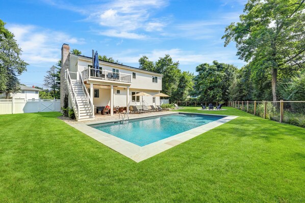 Private Backyard with Heated Saltwater Pool
