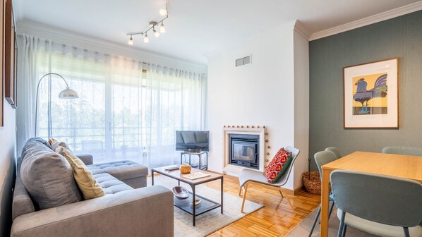 Stylish living room with a sofa bed for 2, #Style #Airbnb