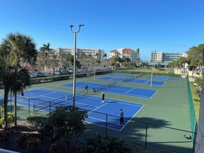 Newly renovated Tennis & Pickleball courts. Rackets and balls are provided.
