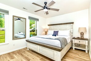 King bedroom with 43" smart TV