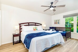King Bedroom with additional twin. 43" smart TV.
