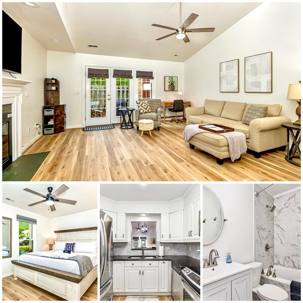 Large living room, Tempurpedic king bed. Newly remodeled master bath.