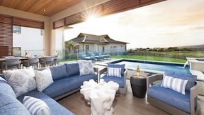 Lots of seating on the covered lanai