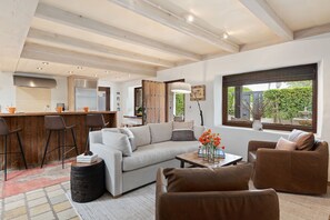 Chic interior design with open living in the primary space